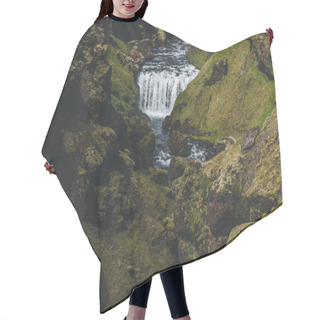 Personality  Scenic View Of Beautiful Skoga River Canyon In Iceland  Hair Cutting Cape