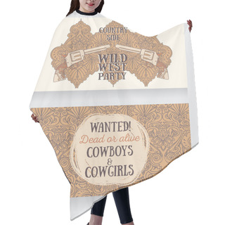 Personality  Invitation For Wild West Party Hair Cutting Cape