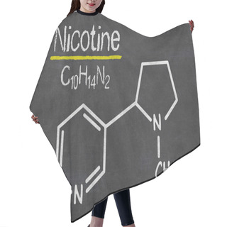 Personality  Blackboard With The Chemical Formula Of Nicotine Hair Cutting Cape