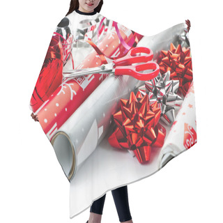 Personality  Christmas Wrapping Paper Rolls Hair Cutting Cape