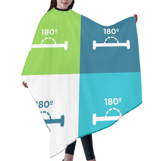 Personality  180 Degrees Angle Flat Four Color Minimal Icon Set Hair Cutting Cape