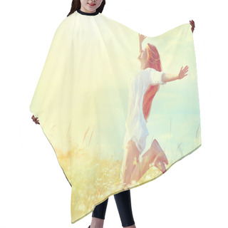 Personality  Girl In Field Hair Cutting Cape