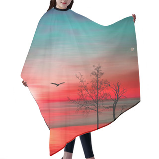 Personality  Beautiful Saturated Landscape Hair Cutting Cape