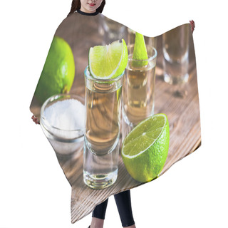 Personality  Gold Tequila With Salt And Lime  Hair Cutting Cape