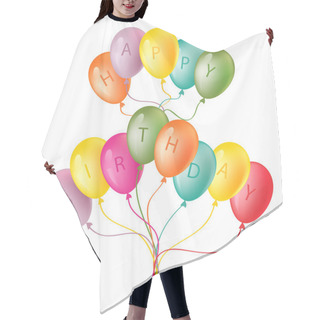 Personality  Happy Birthday Card With Balloons Hair Cutting Cape