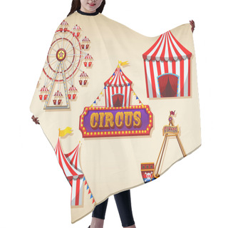 Personality  Circus Tents And Sign On Brown Background Hair Cutting Cape