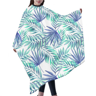 Personality  Watercolor Tropical Leaves Seamless Pattern Hair Cutting Cape