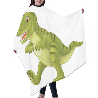 Personality  Cartoon Scene With Happy And Funny Dinosaur Tyrannosaurus - On White Background - Illustration For Children Hair Cutting Cape