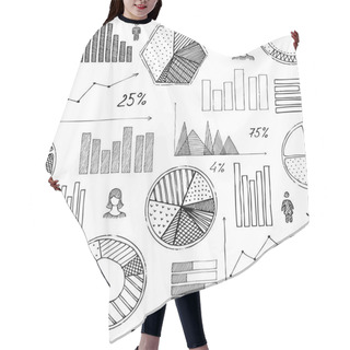 Personality  Seamless Pattern Of Hand-drawn Infographic Elements. Hair Cutting Cape