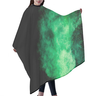 Personality  Green Colorful Holi Paint Explosion On Black Background Hair Cutting Cape