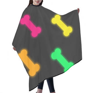 Personality  Bone Four Color Glowing Neon Vector Icon Hair Cutting Cape