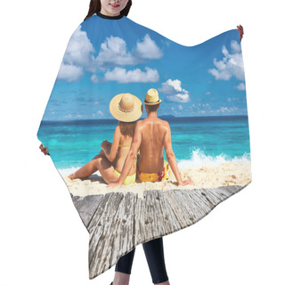 Personality  Couple On A Beach At Seychelles Hair Cutting Cape