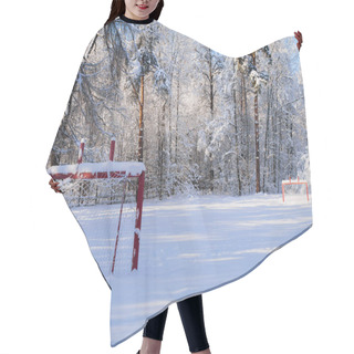 Personality  Picture Of Picturesque Winter Landscape With Blue Sky Hair Cutting Cape