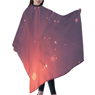 Personality  Top View Of Glowing Red Fiber Optics Texture Background Hair Cutting Cape