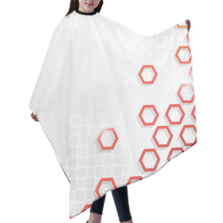 Personality  Grey And Red Hexagonal Honeycomb Abstract Background Hair Cutting Cape