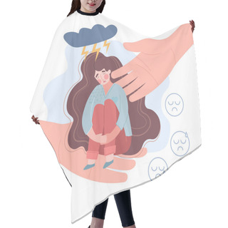 Personality  Empathy Concept With Nurturing Hands Hair Cutting Cape