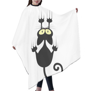 Personality  Vector Black Cat Hair Cutting Cape