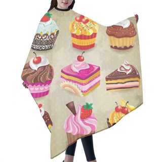 Personality  Vintage Cupcake Set Hair Cutting Cape