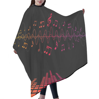 Personality  PrintAudio Waves And Music Notes Hair Cutting Cape