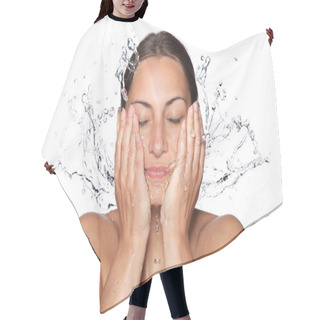 Personality  Beautiful Wet Woman Face With Water Drop Hair Cutting Cape