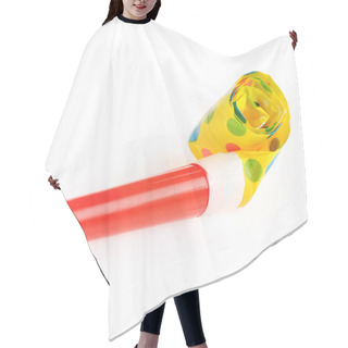 Personality  Red And Yellow Birthday Whistle Hair Cutting Cape