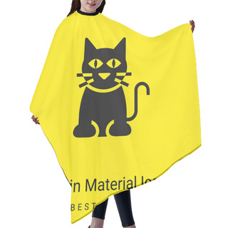 Personality  Black Cat Minimal Bright Yellow Material Icon Hair Cutting Cape