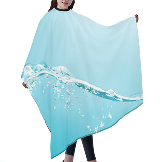 Personality  Transparent Pure Wavy Water With Drops On Blue Background Hair Cutting Cape