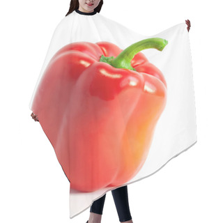 Personality  Red Sweet Pepper Over White Background Hair Cutting Cape