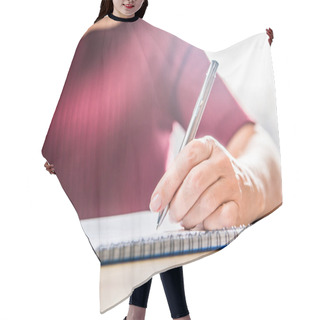 Personality  Woman Writing In Notebook Hair Cutting Cape