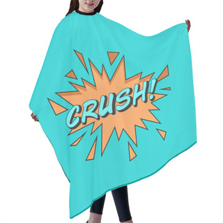 Personality  Comics Style Vector Sticker CRUSH! Hair Cutting Cape