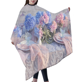 Personality  Blue Hydrangea Hair Cutting Cape