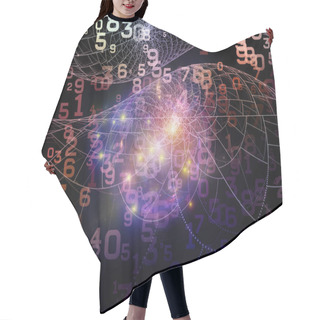 Personality  Math Of Reality Series. Composition Of Numbers, Lights And Fractal Patterns On The Subject Of Mathematics, Education And Science Hair Cutting Cape