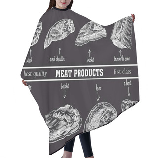 Personality  Meat Products Sketches Hair Cutting Cape
