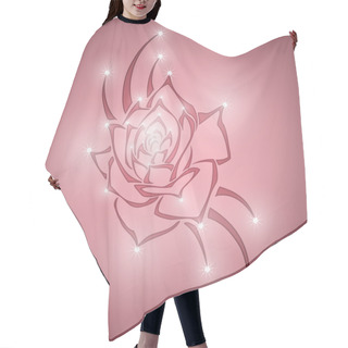 Personality  Vector Abstract Background With Pink Rose Hair Cutting Cape