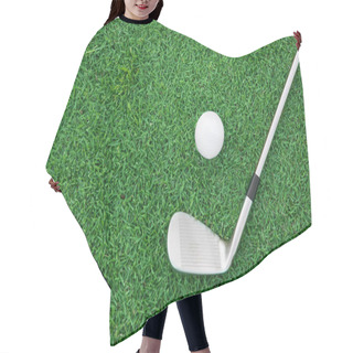 Personality  Iron Golf Club And Ball On A Green Grass Hair Cutting Cape