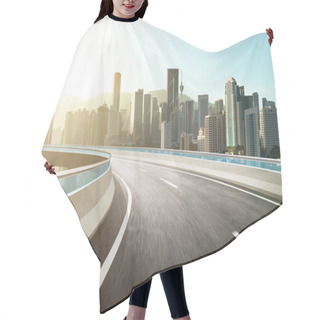 Personality  Highway Overpass With Modern City Skyline Hair Cutting Cape