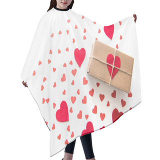 Personality  Gift Box With Red Hearts  Hair Cutting Cape