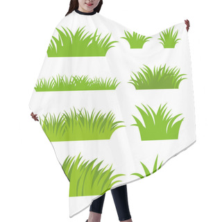 Personality  Green Vector Grass Silhouette. Plants And Shrubs For Boarding And Framing. Hair Cutting Cape