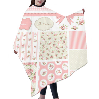 Personality  Vintage Rose Pattern, Frames And Cute Seamless Backgrounds. Hair Cutting Cape