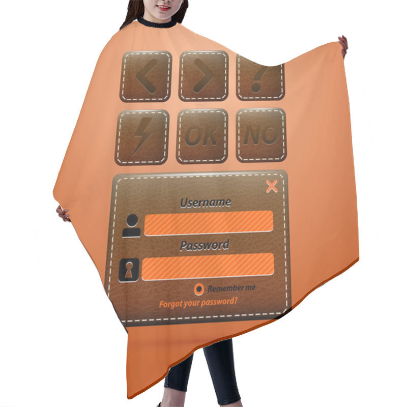 Personality  Leather Web Elements, Vector Illustration Hair Cutting Cape