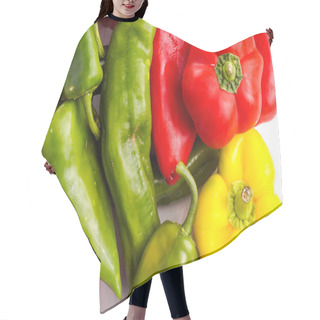 Personality  Bunch Of Different Peppers, Red, Green And Red Hair Cutting Cape
