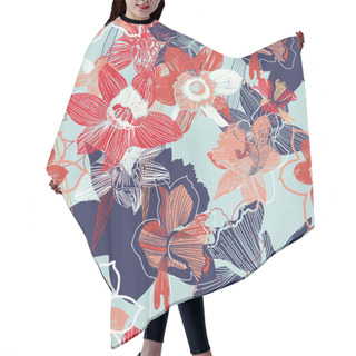 Personality  Seamless Vector Floral Pattern Hair Cutting Cape