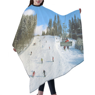 Personality  Ski Track In Carpathian Mountains Hair Cutting Cape