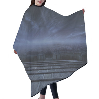 Personality  Dark Clouds Over Urban Background Hair Cutting Cape