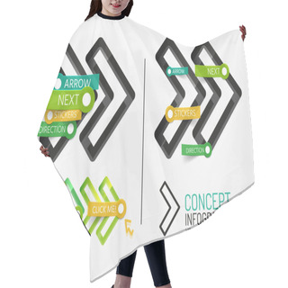 Personality  Vector Arrow Infographic Set, Tag Cloud Hair Cutting Cape