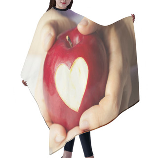 Personality  Hand With Apple, Which Cut Heart Hair Cutting Cape