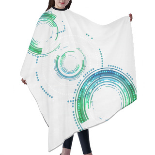 Personality  Abstract Color Technology Circles. Vector Hair Cutting Cape