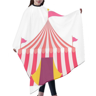 Personality  Red Striped Circus Tent Vector Icon Flat Isolated Hair Cutting Cape