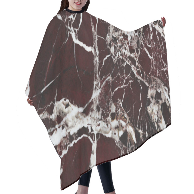 Personality  abstract dark red marble texture with natural white pattern  hair cutting cape