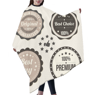 Personality  Vector Set Of Retro Labels Hair Cutting Cape